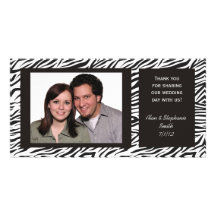 Zebra Print Wedding Thank You Photo Cards