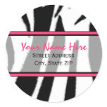 Zebra Print with Pink Address Labels Stickers