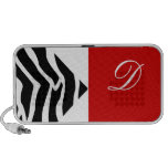 Zebra Red Black White Speaker