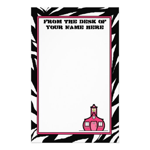 Zebra Schoolhouse Stationery
