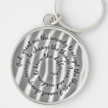 Zebra Serenity Prayer Keychain