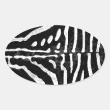 Zebra Skin Print Oval Stickers