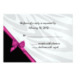 Zebra Stripe and  Pink Ribbon/ Response Card Custom Announcement