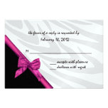 Zebra Stripe and  Pink Ribbon/ Response Card Custom Invite