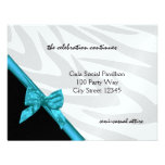 Zebra Stripe and Ribbon/ Reception Card Custom Invite