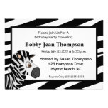 Zebra Stripe Birthday Invitation