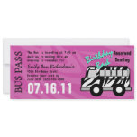 Zebra Stripe Bus Pass Birthday Party