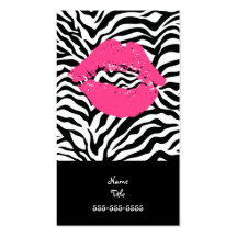 Zebra Stripe Makeup Artist Business Card Template