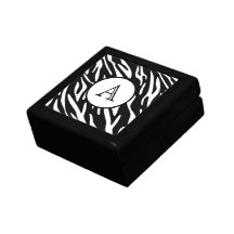 Zebra Stripe Monogram Keepsake Box