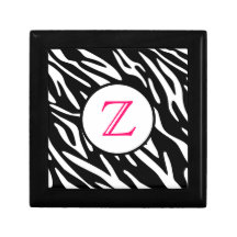 Zebra Stripe Monogram Keepsake Gift Box