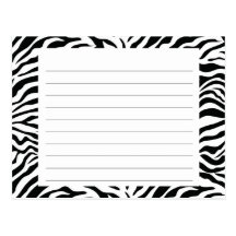 Zebra Stripe Recipe Card Post Cards