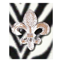 Zebra Striped Fleur De Lis Crystal New Orleans Letterhead Template
