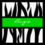 Zebra Striped Pattern Personalized Name Poster posters