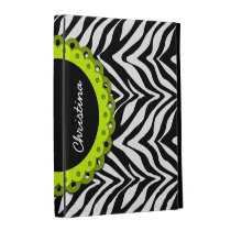 Zebra Stripes and Lime Green Lace Name Banner caseable cases