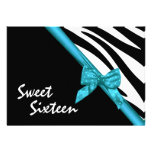 Zebra Stripes and Ribbon Sweet Sixteen Cards