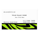 Zebra Stripes Lime Green Business Card Templates