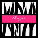 Zebra Stripes Pattern Personalized Name Poster posters