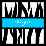 Zebra Stripes Pattern Personalized Name Poster posters
