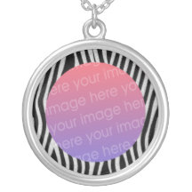 zebra stripes photo frame custom necklace