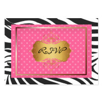 Zebra stripes RSVP (chubby biz cards)