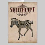 Zebra Sweetheart Card cards