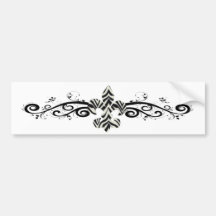 Zebra Swirl Bumper Stickers