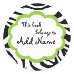 Zebra "This book belongs to" sticker