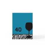 zebra wine birthday card