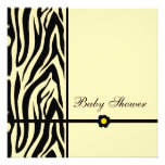 Zebra Yellow-Baby Shower Boy Announcement