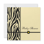 Zebra Yellow-Baby Shower Boy invitations