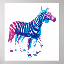 Zebras - Blue & Purple Print