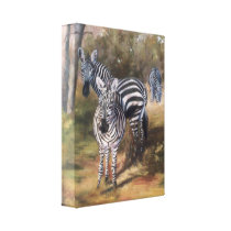 Zebras Wrapped Canvas Print