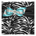 Zèbre bleu turquoise toute l'invitation de partie 