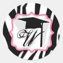 Zèbre et autocollant rose de casquette d'obtention