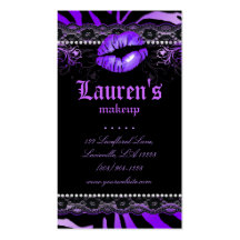Zèbre pourpre de dentelle des lèvres N de maquille Cartes De Visite Personnelles
