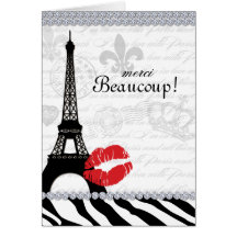 Zèbre R de bijoux de Tour Eiffel de carte de remer