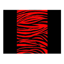 Zèbre rouge en noir et rouge cartes postales