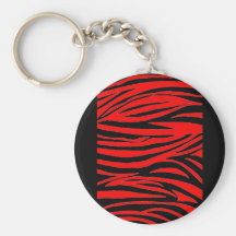 Zèbre rouge en noir et rouge porte-clés