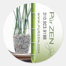Zen Bamboo Massage Therapist Spa Round Sticker