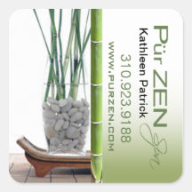 Zen Bamboo Massage Therapist Spa Square Sticker