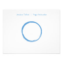 ZEN CIRCLE in SKY BLUE Flat Notecard Custom Invites