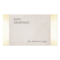 Zen Gold Glow Minimalist Linen Texture Look business cards