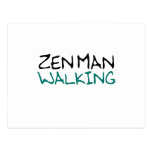 Zen Man Walking (blue breath edition) Post Card