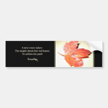 Zen Maple Poem & Art Bumper Sticker