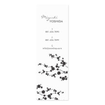 Zen noir d'Oriental de fleurs de fleurs de cerisie Carte De Visite