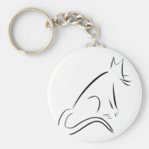 Zen White Cat Keychain