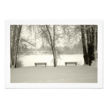 Zen Winter Benches RSVP Custom Invitation