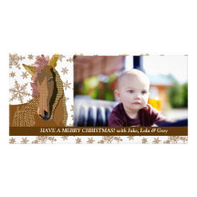 Zen Zorse Christmas Snowflake  Photo Card