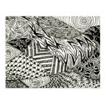 Zentangle in Black and White -Abstract Manatee Post Cards