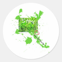 Zenz Green Design Round Stickers